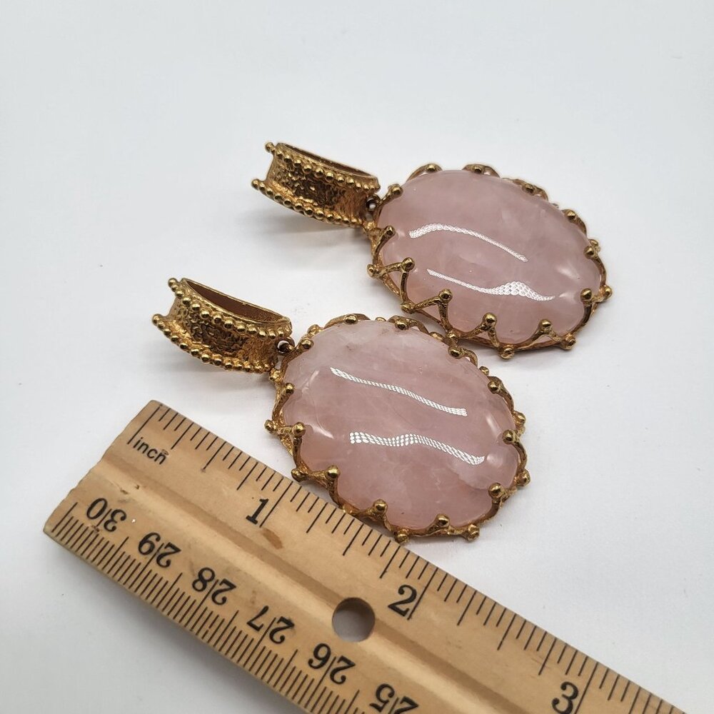 Christie Nicolaides LOLA Earrings Pink Quartz Gold Plated Casa Biscaya Australia - Picture 8 of 11